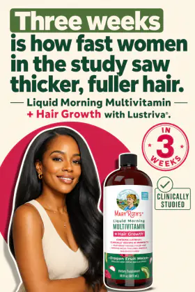 MaryRuth's static: “Three weeks is how fast women in the study saw thicker, fuller hair.”